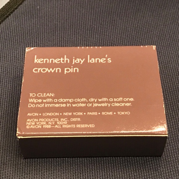 Vintage Kenneth Jay Lane KJL Crown Pin Brooch Avon NIB - Picture 2 of 6